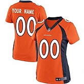 Women Nike Denver Broncos Customized Orange Team Color Stitched NFL Game Jersey,baseball caps,new era cap wholesale,wholesale hats
